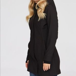 Bench- black long fleece lined coat